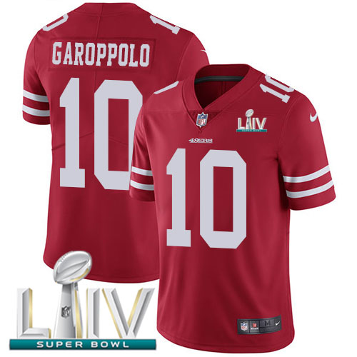 San Francisco 49ers Nike #10 Jimmy Garoppolo Red Super Bowl LIV 2020 Team Color Youth Stitched NFL Vapor Untouchable Limited Jersey->youth nfl jersey->Youth Jersey